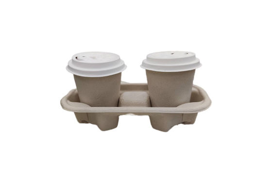 Biodegradable 13.5 Grams 2 Cup Coffee Cup Carrier Tray