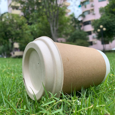 100% Biodegradable Eco 90mm Brown Natural Sugarcane Pulp Cup Lids